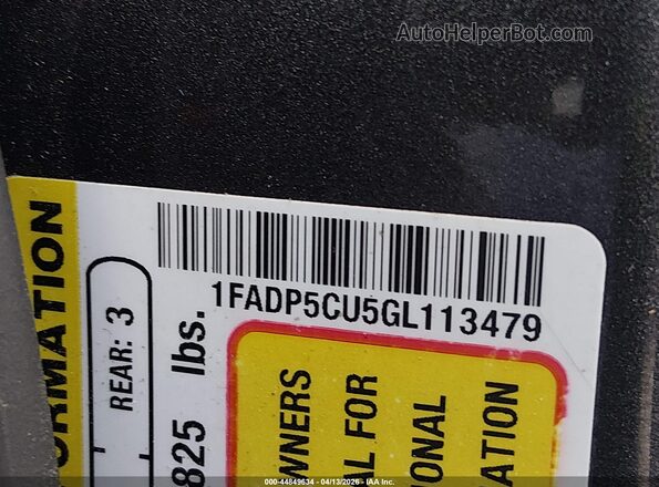 1FADP5CU5GL113479 2016 FORD C-MAX ENERGI Gray ძრავის განყოფილების ხედი