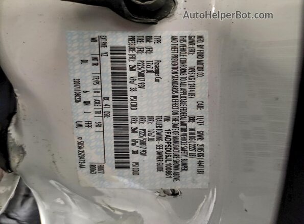 1FADP5DU6JL100861 2018 FORD C-MAX Белый Вид наклейки с VIN-кодом