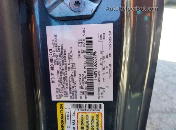 1FATP8FF5G5309596 2016 FORD MUSTANG Gray Շարժիչի բաժամունքի տեսք