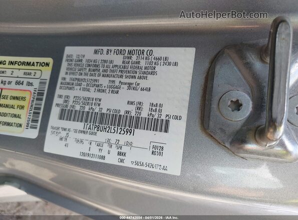 1FATP8UH2L5125991 2020 FORD MUSTANG Gray Engine compartment view