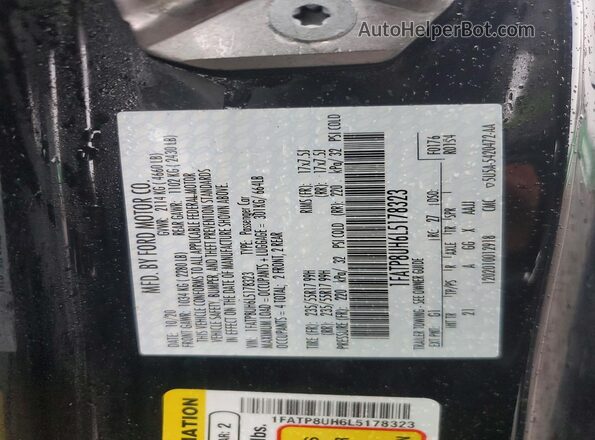 1FATP8UH6L5178323 2020 FORD MUSTANG Черный Вид подкапотного пространства