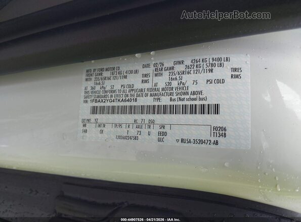 1FBAX2YG4TKA64018 2026 FORD PASSENGER White 
