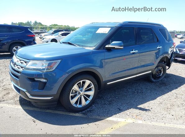 1FM5K7F85KGA83100 2019 FORD FORD EXPLORER Blue წინა მარცხენა ხედი სამი მეოთხედიდან