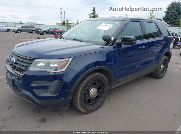 1FM5K8AR8HGC07875 2017 FORD UTILITY POLICE INTERCEPTOR Blue Առջևի ձախ երեք քառորդ տեսարան