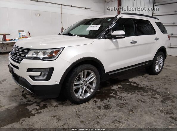 1FM5K8FH4HGD99019 2017 FORD FORD EXPLORER White წინა მარცხენა ხედი სამი მეოთხედიდან