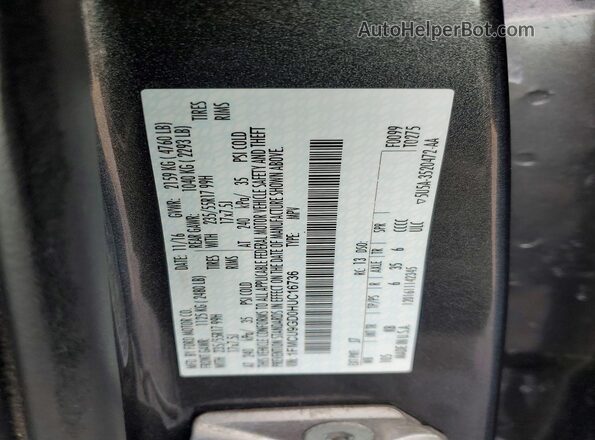 1FMCU9GD0HUC16736 2017 FORD ESCAPE Gray VIN sticker view