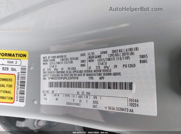 1FMEE5DP2PLC07019 2023 FORD BRONCO Gray Вид підкапотного простору
