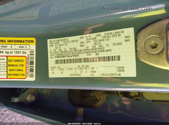 1FMEE8BP7SLA79535 2025 FORD BRONCO Blue Widok komory silnika