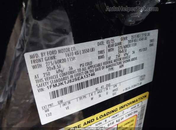 1FMJK1J82SEA13746 2025 FORD EXPEDITION Black Շարժիչի բաժամունքի տեսք