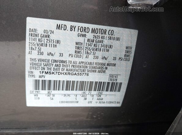 1FMSK7DHXRGA55776 2024 FORD FORD EXPLORER Gray 