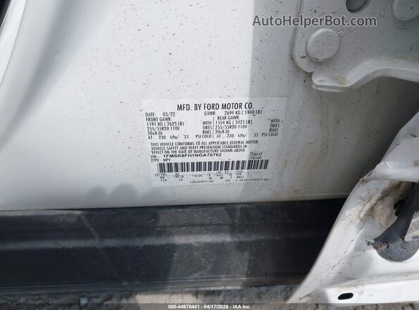 1FMSK8FH1NGA70762 2022 FORD FORD EXPLORER White 