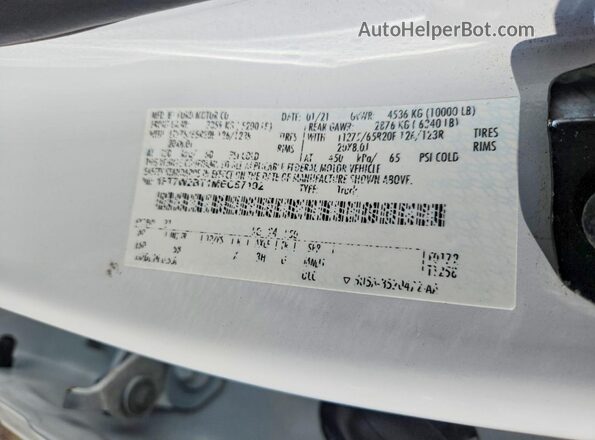 1FT7W2BT1MEC57192 2021 FORD F250 White Engine compartment view