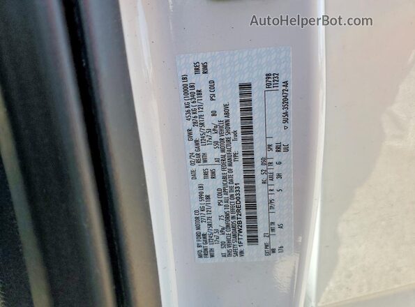 1FT7W2BT2RED03331 2024 FORD F250 White Вид наклейки з VIN-кодом