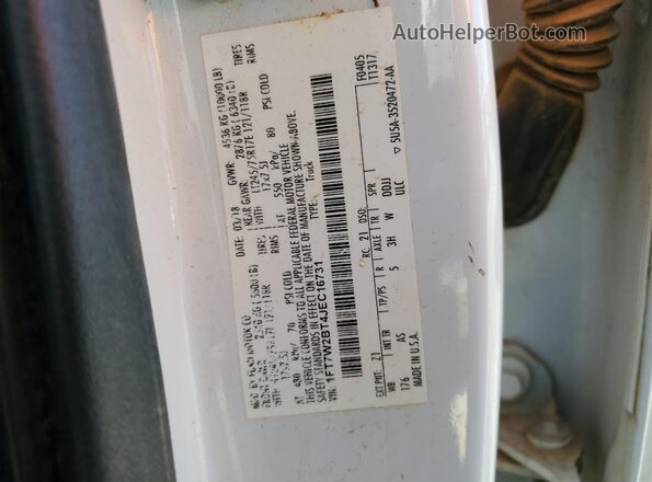 1FT7W2BT4JEC16731 2018 FORD F250 White Widok komory silnika