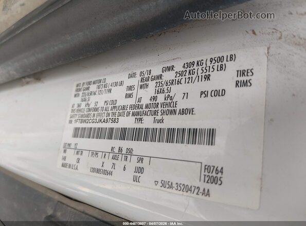 1FTBW2CG3JKA97583 2018 FORD TRANSIT-350 White Engine compartment view