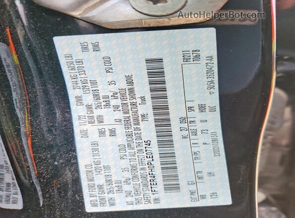 1FTER4FH0PLE07745 2023 FORD RANG Black Вид підкапотного простору