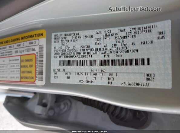 1FTER4HPXRLE62341 2024 FORD RANG Gray Շարժիչի բաժամունքի տեսք