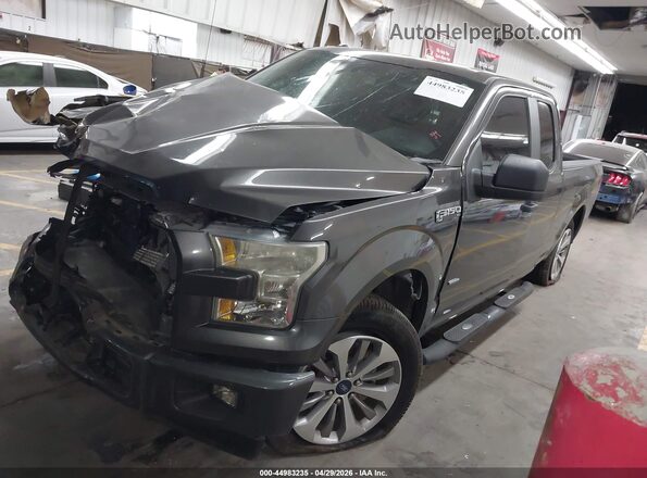 1FTEX1CP6HKC06827 2017 FORD F150 Gray Առջևի ձախ երեք քառորդ տեսարան