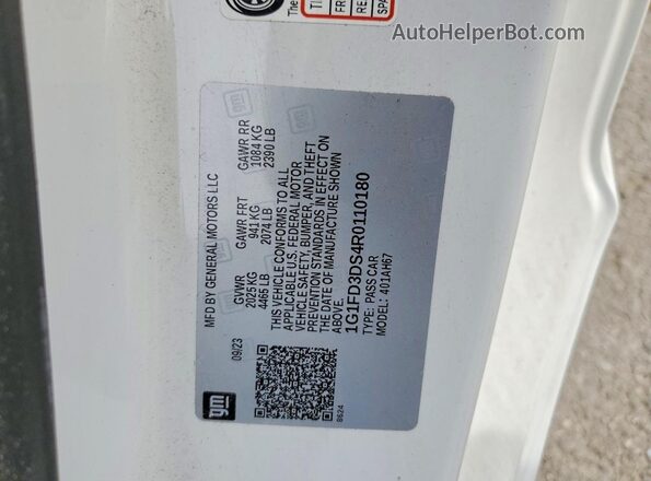 1G1FD3DS4R0110180 2024 CHEVROLET CAMARO White 