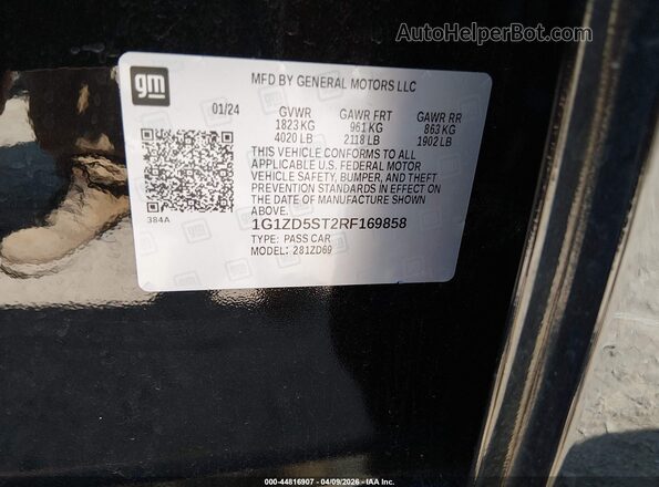 1G1ZD5ST2RF169858 2024 CHEVROLET MALIBU Black 