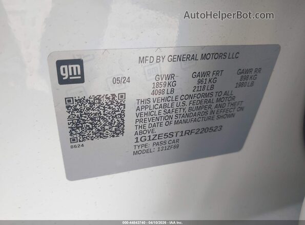 1G1ZE5ST1RF220523 2024 CHEVROLET MALIBU White Vista del compartimento del motor