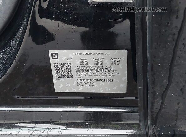 1G6DM5RK2M0113562 2021 CADILLAC CT5 Black ძრავის განყოფილების ხედი