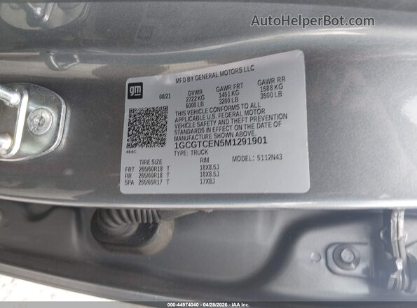 1GCGTCEN5M1291901 2021 CHEVROLET COLORADO Turquoise Widok komory silnika