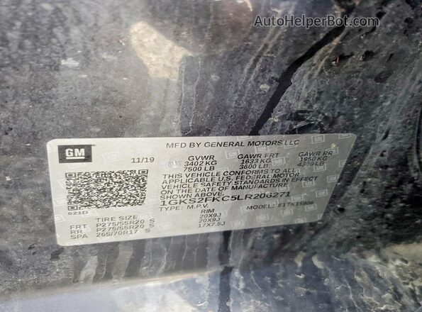 1GKS2FKC5LR206271 2020 GMC YUKON Black სალონის 360-გრადუსიანი ხედი