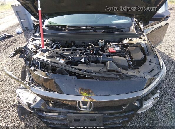 1HGCV1F30KA011780 2019 HONDA ACCORD Black უკანა ხედი
