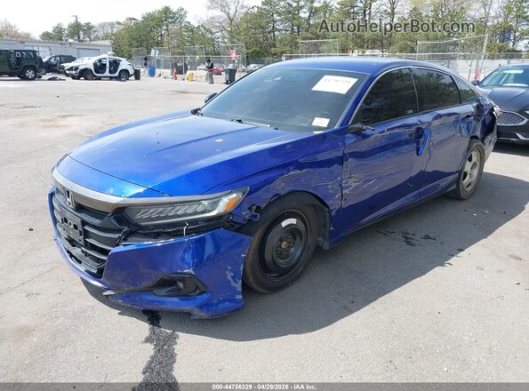 1HGCV1F31MA074390 2021 HONDA ACCORD Blue Առջևի ձախ երեք քառորդ տեսարան