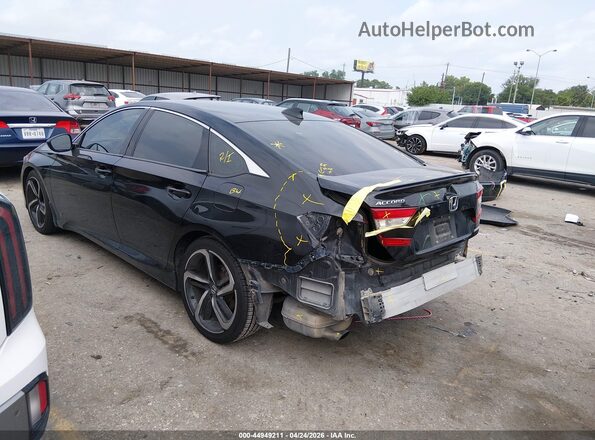 1HGCV1F32KA045784 2019 HONDA ACCORD Black Tył lewy