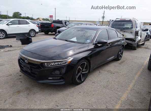 1HGCV1F32KA045784 2019 HONDA ACCORD Black Przód lewy