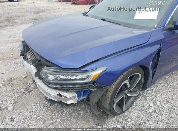 1HGCV1F32KA083080 2019 HONDA ACCORD Blue Вид спереду