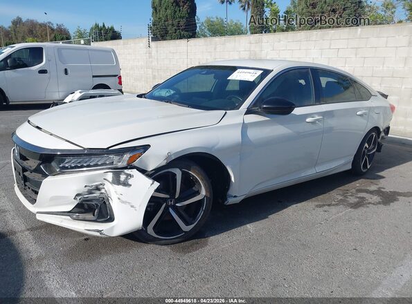 1HGCV1F32MA016076 2021 HONDA ACCORD White Front left