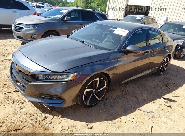 1HGCV1F38KA103171 2019 HONDA ACCORD Gray წინა მარცხენა ხედი სამი მეოთხედიდან