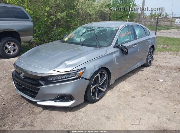1HGCV1F44MA007548 2021 HONDA ACCORD Silver წინა მარცხენა ხედი სამი მეოთხედიდან