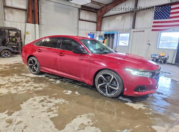 1HGCV1F47MA003171 2021 HONDA ACCORD Красный Передняя правая четверть