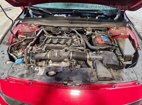 1HGCV1F47MA003171 2021 HONDA ACCORD Красный Вид задней части салона