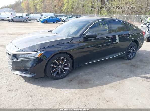 1HGCV1F53MA057205 2021 HONDA ACCORD Черный Передняя левая четверть
