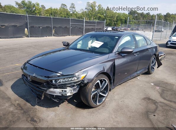 1HGCV2F32KA011768 2019 HONDA ACCORD Gray Передня ліва чверть