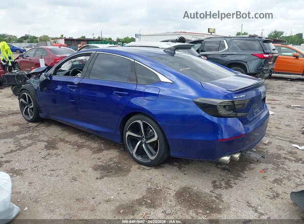 1HGCV2F34MA032236 2021 HONDA ACCORD Blue Trasero izquierdo