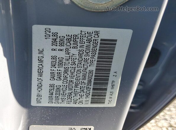1HGCV2F35MA002260 2021 HONDA ACCORD Gray Engine compartment view