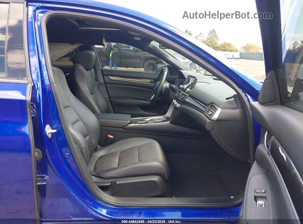 1HGCV2F39KA020418 2019 HONDA ACCORD Синий Вид салона спереди