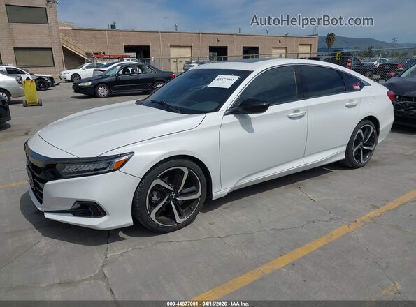 1HGCV2F3XMA003002 2021 HONDA ACCORD Белый Передняя левая четверть