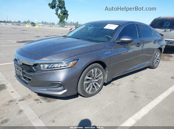 1HGCV3F17MA004645 2021 HONDA ACCORD HYBRID Gray 