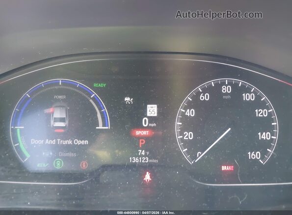1HGCV3F17MA004645 2021 HONDA ACCORD HYBRID Gray 