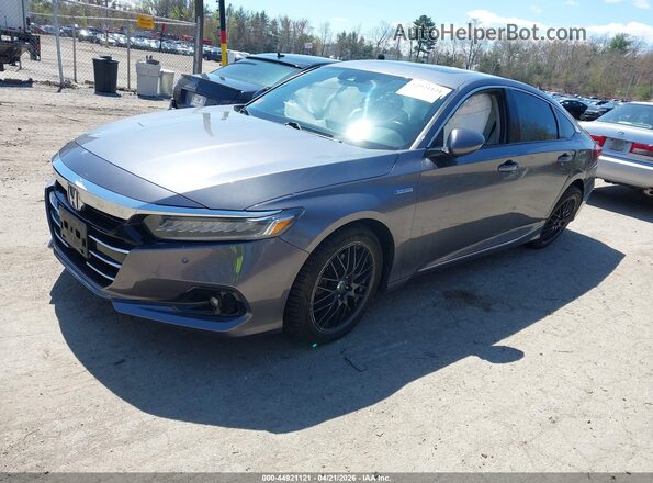 1HGCV3F57MA020587 2021 HONDA ACCORD Gray Առջևի ձախ երեք քառորդ տեսարան