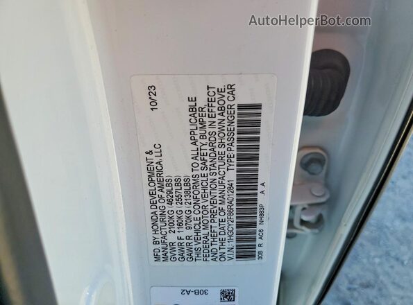 1HGCY2F86RA012841 2024 HONDA ACCORD White Вид підкапотного простору
