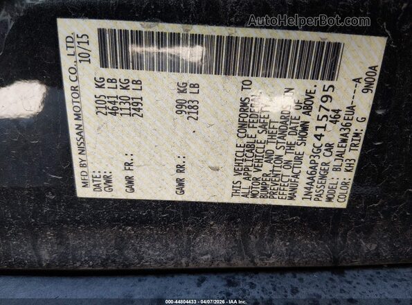 1N4AA6AP3GC415795 2016 NISSAN MAXIMA Black Engine compartment view