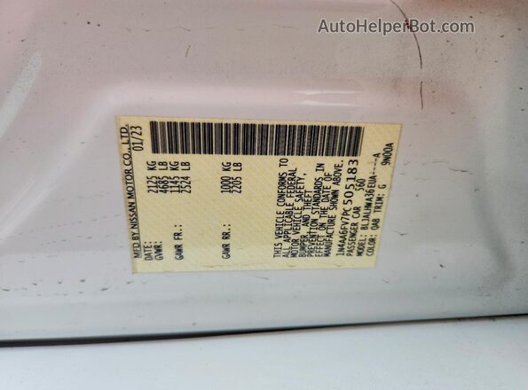 1N4AA6FV7PC505183 2023 NISSAN MAXIMA PLATINUM White Engine compartment view